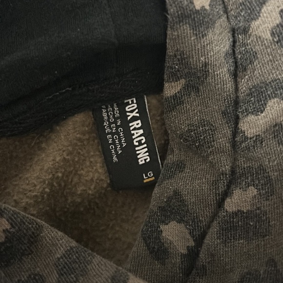 Vintage Cheetah Print Fox Racing Hoodie - Picture 4 of 4